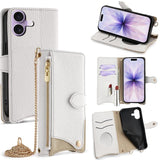 Crossbody Chain Fishtail Litchi Leather Phone Case, For iPhone 17e / 16e, For iPhone 17 Pro Max, For iPhone 17 Pro, For iPhone 17, For iPhone Air, For iPhone 16 Pro Max, For iPhone 16 Pro, For iPhone 16 Plus