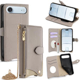 Crossbody Chain Fishtail Litchi Leather Phone Case, For iPhone 17e / 16e, For iPhone 17 Pro Max, For iPhone 17 Pro, For iPhone 17, For iPhone Air, For iPhone 16 Pro Max, For iPhone 16 Pro, For iPhone 16 Plus