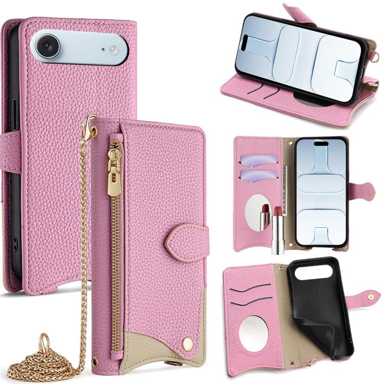Crossbody Chain Fishtail Litchi Leather Phone Case, For iPhone 17e / 16e, For iPhone 17 Pro Max, For iPhone 17 Pro, For iPhone 17, For iPhone Air, For iPhone 16 Pro Max, For iPhone 16 Pro, For iPhone 16 Plus