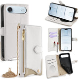 Crossbody Chain Fishtail Litchi Leather Phone Case, For iPhone 17e / 16e, For iPhone 17 Pro Max, For iPhone 17 Pro, For iPhone 17, For iPhone Air, For iPhone 16 Pro Max, For iPhone 16 Pro, For iPhone 16 Plus