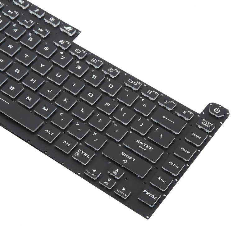 US Version Colorful 16 Pin Backlit Laptop Keyboard for Asus ROG Strix Scar G512 G512LV G512LW G512LI, G512 (Transparent keycaps)