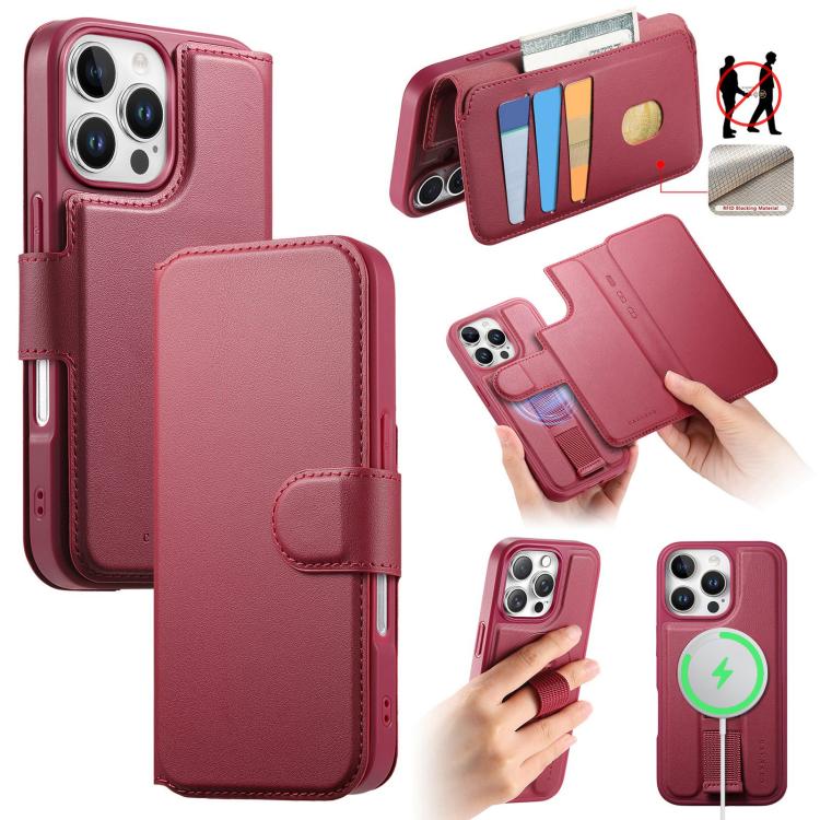CaseNeo Finger Grip Strap MagSafe Leather Phone Case, For iPhone 17e / 16e, For iPhone 17 Pro Max, For iPhone 17 Pro, For iPhone 17, For iPhone Air, For iPhone 16 Pro Max, For iPhone 16 Pro, For iPhone 16 Plus