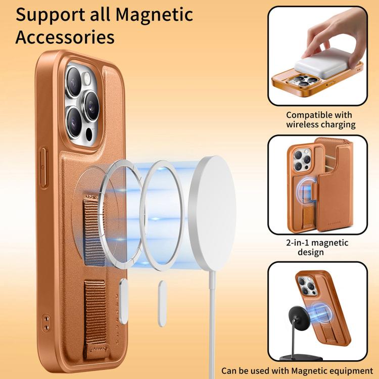 CaseNeo Finger Grip Strap MagSafe Leather Phone Case, For iPhone 13 Pro Max, For iPhone 13 Pro, For iPhone 12 / 12 Pro, For iPhone 12 Pro Max