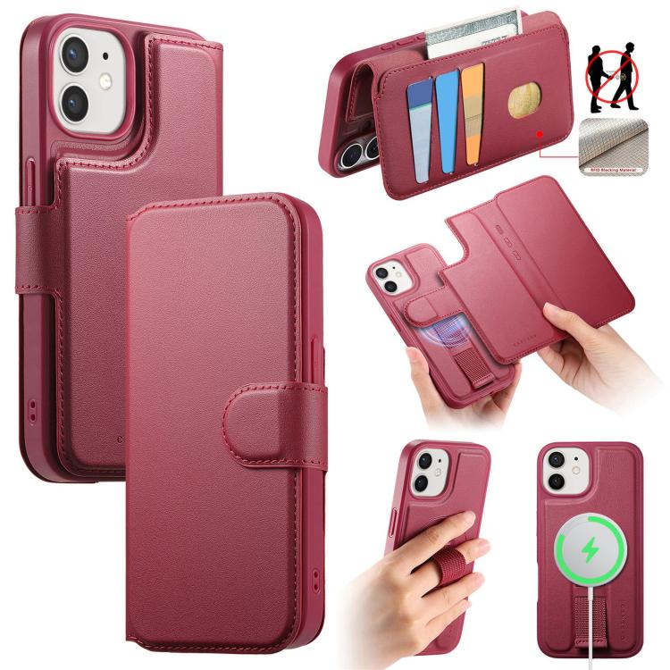 CaseNeo Finger Grip Strap MagSafe Leather Phone Case, For iPhone 13 Pro Max, For iPhone 13 Pro, For iPhone 12 / 12 Pro, For iPhone 12 Pro Max