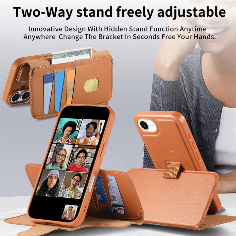 CaseNeo Finger Grip Strap MagSafe Leather Phone Case, For iPhone 17e / 16e, For iPhone 17 Pro Max, For iPhone 17 Pro, For iPhone 17, For iPhone Air, For iPhone 16 Pro Max, For iPhone 16 Pro, For iPhone 16 Plus