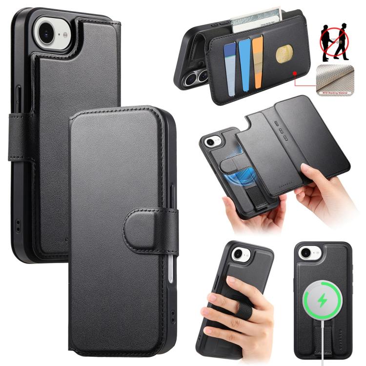 CaseNeo Finger Grip Strap MagSafe Leather Phone Case, For iPhone 18 / 17, For iPhone 18 Pro / 17 Pro, For iPhone 18 Pro Max / 17 Pro Max, For iPhone 17e / 16e, For iPhone Air, For iPhone 16 Pro Max, For iPhone 16 Pro, For iPhone 16 Plus