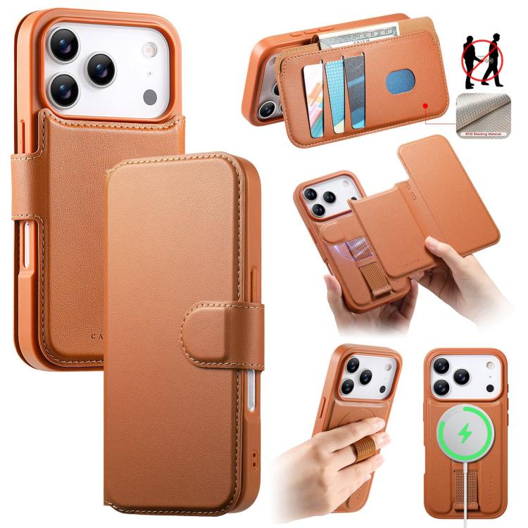 CaseNeo Finger Grip Strap MagSafe Leather Phone Case, For iPhone 18 / 17, For iPhone 18 Pro / 17 Pro, For iPhone 18 Pro Max / 17 Pro Max, For iPhone 17e / 16e, For iPhone Air, For iPhone 16 Pro Max, For iPhone 16 Pro, For iPhone 16 Plus