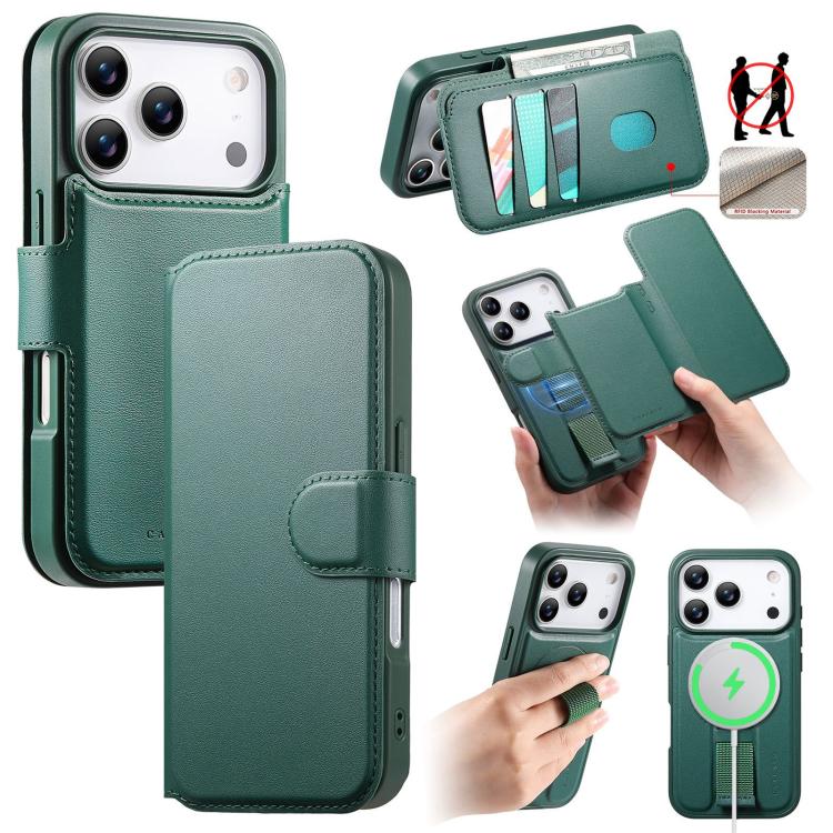 CaseNeo Finger Grip Strap MagSafe Leather Phone Case, For iPhone 18 / 17, For iPhone 18 Pro / 17 Pro, For iPhone 18 Pro Max / 17 Pro Max, For iPhone 17e / 16e, For iPhone Air, For iPhone 16 Pro Max, For iPhone 16 Pro, For iPhone 16 Plus