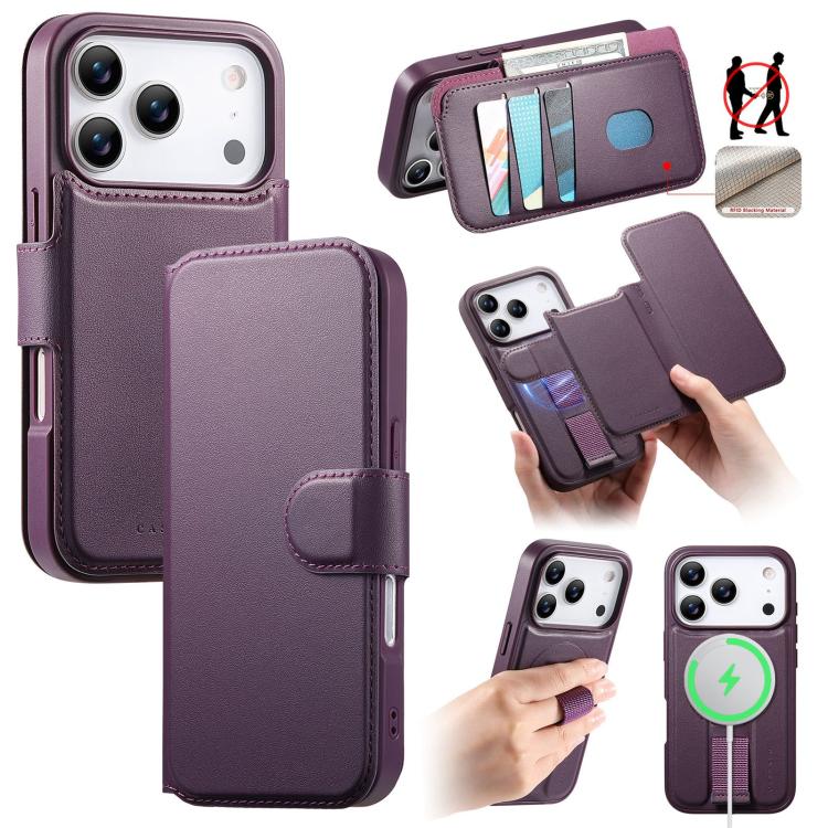 CaseNeo Finger Grip Strap MagSafe Leather Phone Case, For iPhone 18 / 17, For iPhone 18 Pro / 17 Pro, For iPhone 18 Pro Max / 17 Pro Max, For iPhone 17e / 16e, For iPhone Air, For iPhone 16 Pro Max, For iPhone 16 Pro, For iPhone 16 Plus