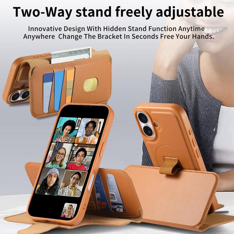 CaseNeo Finger Grip Strap MagSafe Leather Phone Case, For iPhone 18 / 17, For iPhone 18 Pro / 17 Pro, For iPhone 18 Pro Max / 17 Pro Max, For iPhone 17e / 16e, For iPhone Air, For iPhone 16 Pro Max, For iPhone 16 Pro, For iPhone 16 Plus