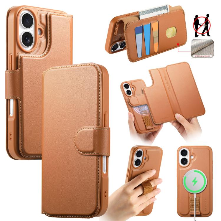 CaseNeo Finger Grip Strap MagSafe Leather Phone Case, For iPhone 18 / 17, For iPhone 18 Pro / 17 Pro, For iPhone 18 Pro Max / 17 Pro Max, For iPhone 17e / 16e, For iPhone Air, For iPhone 16 Pro Max, For iPhone 16 Pro, For iPhone 16 Plus