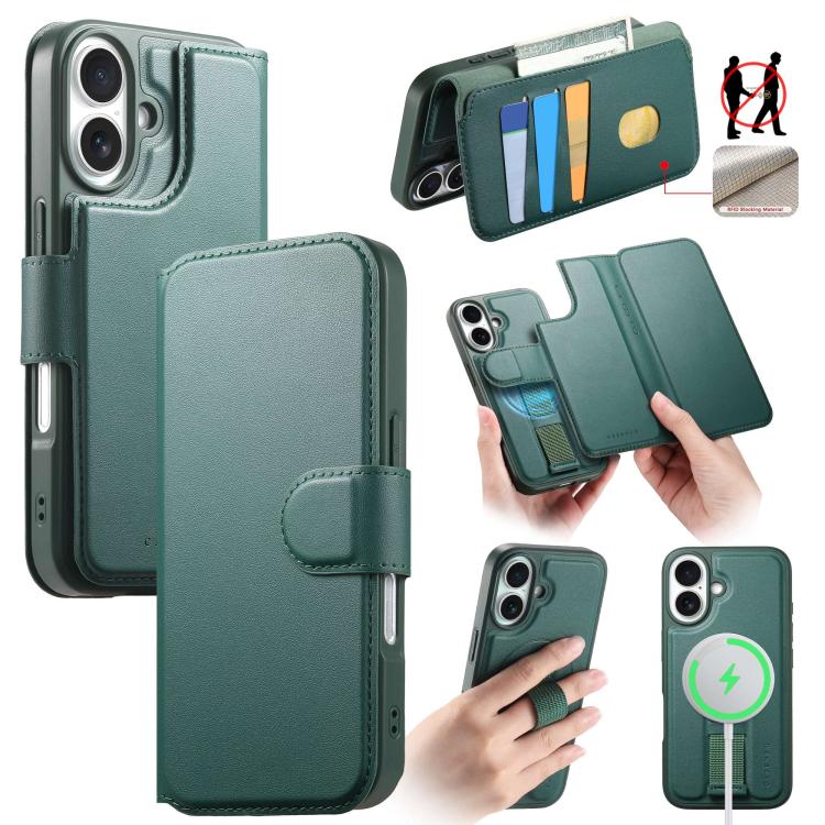 CaseNeo Finger Grip Strap MagSafe Leather Phone Case, For iPhone 18 / 17, For iPhone 18 Pro / 17 Pro, For iPhone 18 Pro Max / 17 Pro Max, For iPhone 17e / 16e, For iPhone Air, For iPhone 16 Pro Max, For iPhone 16 Pro, For iPhone 16 Plus