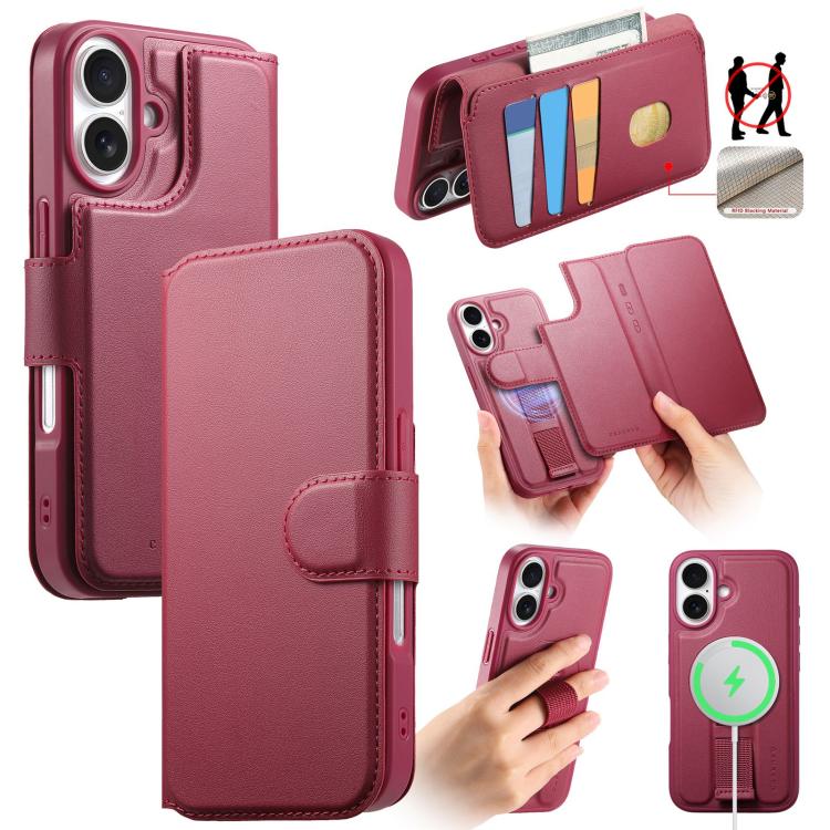 CaseNeo Finger Grip Strap MagSafe Leather Phone Case, For iPhone 18 / 17, For iPhone 18 Pro / 17 Pro, For iPhone 18 Pro Max / 17 Pro Max, For iPhone 17e / 16e, For iPhone Air, For iPhone 16 Pro Max, For iPhone 16 Pro, For iPhone 16 Plus