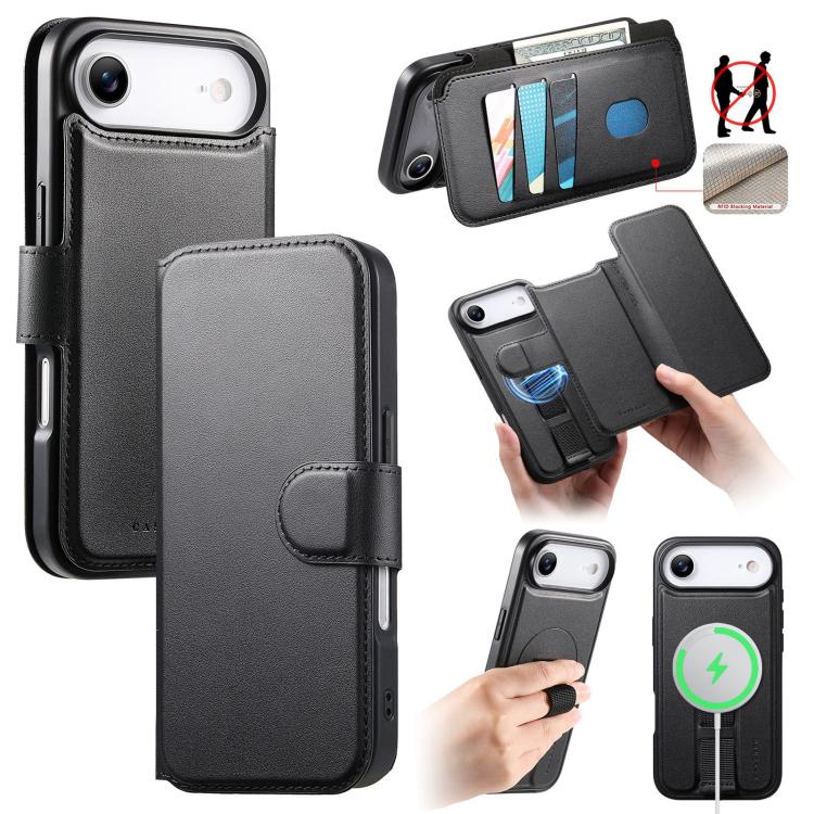 CaseNeo Finger Grip Strap MagSafe Leather Phone Case, For iPhone 17e / 16e, For iPhone 17 Pro Max, For iPhone 17 Pro, For iPhone 17, For iPhone Air, For iPhone 16 Pro Max, For iPhone 16 Pro, For iPhone 16 Plus