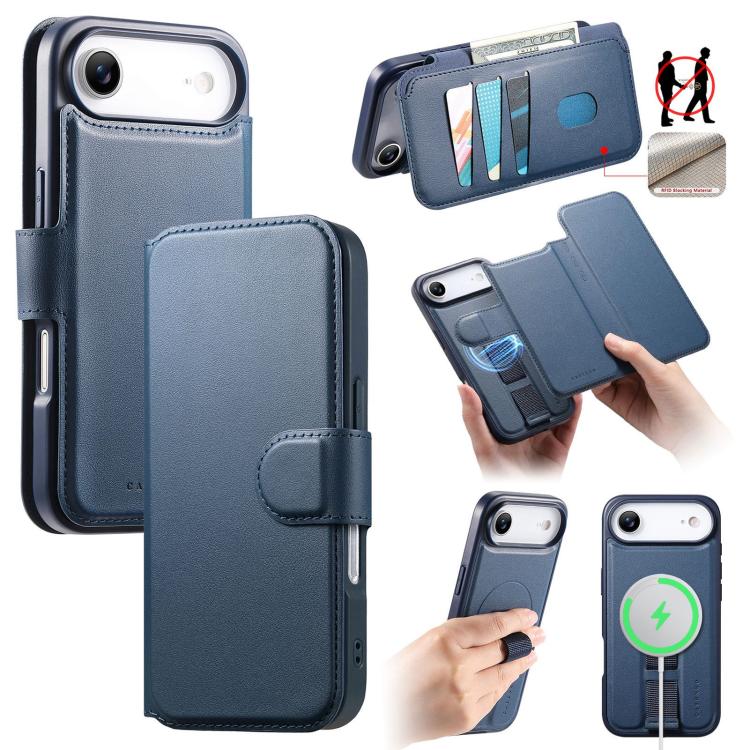 CaseNeo Finger Grip Strap MagSafe Leather Phone Case, For iPhone 17e / 16e, For iPhone 17 Pro Max, For iPhone 17 Pro, For iPhone 17, For iPhone Air, For iPhone 16 Pro Max, For iPhone 16 Pro, For iPhone 16 Plus
