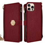 Crossbody Handle Cross Texture Leather Phone Case, For iPhone 13 Pro Max, For iPhone 13 Pro, For iPhone 12 / 12 Pro, For iPhone 12 Pro Max