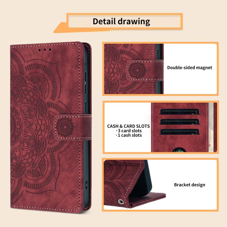 Mandala Embossed Retro Frosted Leather Phone Case, For iPhone XR, For iPhone XS Max, For iPhone 7 Plus / 8 Plus