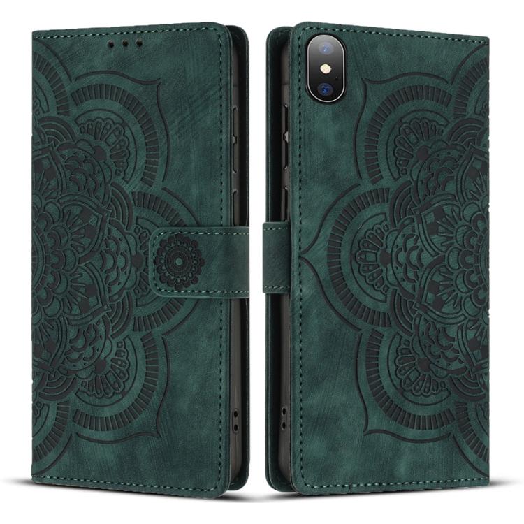 Mandala Embossed Retro Frosted Leather Phone Case, For iPhone XR, For iPhone XS Max, For iPhone 7 Plus / 8 Plus