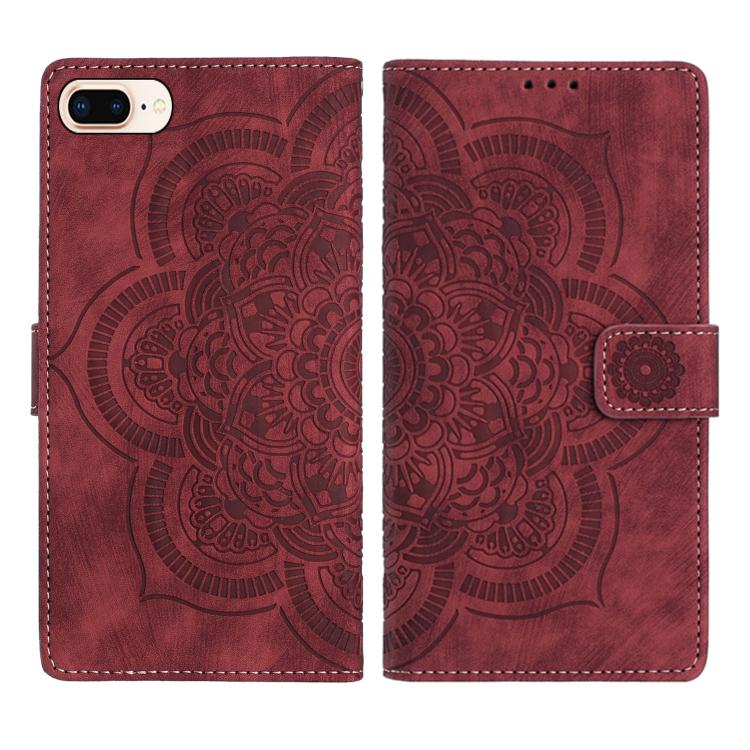 Mandala Embossed Retro Frosted Leather Phone Case, For iPhone XR, For iPhone XS Max, For iPhone 7 Plus / 8 Plus