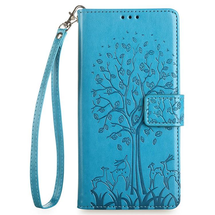 Tree & Deer Embossed Leather Phone Case, For iPhone 17e / 16e, For iPhone 17 Pro Max, For iPhone 17 Pro, For iPhone 17, For iPhone Air