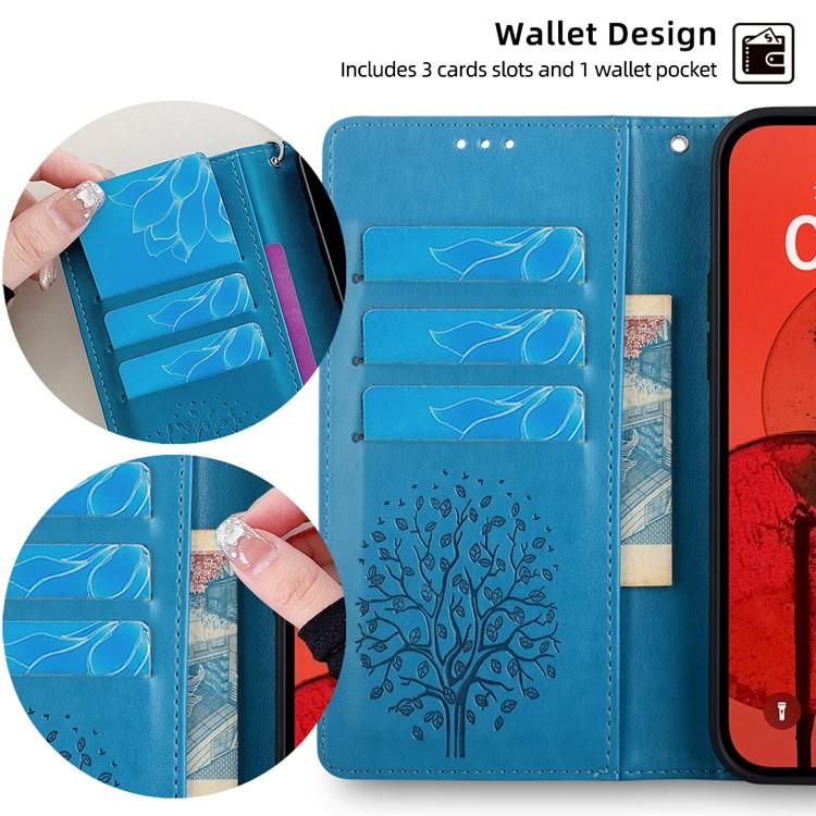 Tree & Deer Embossed Leather Phone Case, For iPhone 17e / 16e, For iPhone 17 Pro Max, For iPhone 17 Pro, For iPhone 17, For iPhone Air