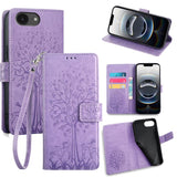 Tree & Deer Embossed Leather Phone Case, For iPhone 17e / 16e, For iPhone 17 Pro Max, For iPhone 17 Pro, For iPhone 17, For iPhone Air