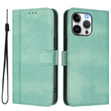 Line Splicing Buckle Retro Leather Phone Case, For iPhone 16 Pro, For iPhone 16 Plus, For iPhone 16, For iPhone 15 Pro Max, For iPhone 15 Pro, For iPhone 15 Plus