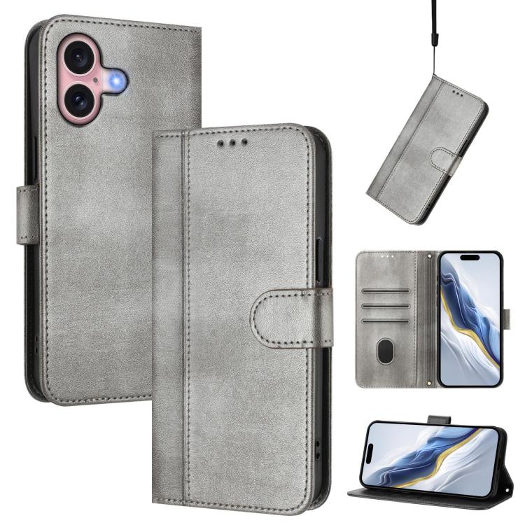 Line Splicing Buckle Retro Leather Phone Case, For iPhone 16 Pro, For iPhone 16 Plus, For iPhone 16, For iPhone 15 Pro Max, For iPhone 15 Pro, For iPhone 15 Plus