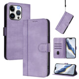 Line Splicing Buckle Retro Leather Phone Case, For iPhone 15, For iPhone 14 Plus, For iPhone 14 / 13, For iPhone 14 Pro, For iPhone 14 Pro Max, For iPhone 7 / 8 / SE 2022