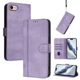 Line Splicing Buckle Retro Leather Phone Case, For iPhone 15, For iPhone 14 Plus, For iPhone 14 / 13, For iPhone 14 Pro, For iPhone 14 Pro Max, For iPhone 7 / 8 / SE 2022