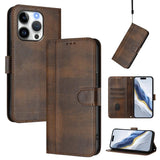 Line Splicing Buckle Retro Leather Phone Case, For iPhone 13 Pro Max, For iPhone 13 Pro, For iPhone 13 mini, For iPhone 12 / 12 Pro, For iPhone 12 Pro Max, For iPhone 12 mini