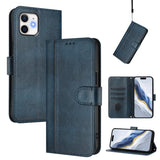 Line Splicing Buckle Retro Leather Phone Case, For iPhone 13 Pro Max, For iPhone 13 Pro, For iPhone 13 mini, For iPhone 12 / 12 Pro, For iPhone 12 Pro Max, For iPhone 12 mini