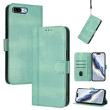 Line Splicing Buckle Retro Leather Phone Case, For iPhone 7 Plus / 8 Plus