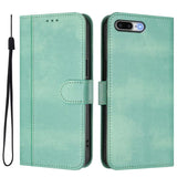 Line Splicing Buckle Retro Leather Phone Case, For iPhone 7 Plus / 8 Plus