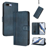 Line Splicing Buckle Retro Leather Phone Case, For iPhone 7 Plus / 8 Plus