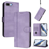 Line Splicing Buckle Retro Leather Phone Case, For iPhone 7 Plus / 8 Plus