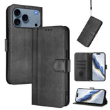 Line Splicing Buckle Retro Leather Phone Case, For iPhone 17e / 16e, For iPhone 17 Pro Max, For iPhone 17 Pro, For iPhone 17, For iPhone Air, For iPhone 16 Pro Max