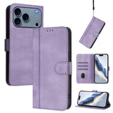 Line Splicing Buckle Retro Leather Phone Case, For iPhone 17e / 16e, For iPhone 17 Pro Max, For iPhone 17 Pro, For iPhone 17, For iPhone Air, For iPhone 16 Pro Max