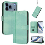 Line Splicing Buckle Retro Leather Phone Case, For iPhone 17e / 16e, For iPhone 17 Pro Max, For iPhone 17 Pro, For iPhone 17, For iPhone Air, For iPhone 16 Pro Max