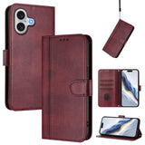 Line Splicing Buckle Retro Leather Phone Case, For iPhone 17e / 16e, For iPhone 17 Pro Max, For iPhone 17 Pro, For iPhone 17, For iPhone Air, For iPhone 16 Pro Max