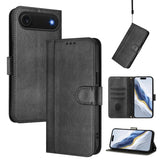 Line Splicing Buckle Retro Leather Phone Case, For iPhone 17e / 16e, For iPhone 17 Pro Max, For iPhone 17 Pro, For iPhone 17, For iPhone Air, For iPhone 16 Pro Max