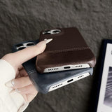 Stitching Cloth MagSafe Magnetic PC Hybrid PU Phone Case, For iPhone 13 Pro, For iPhone 12 / 12 Pro, For iPhone 12 Pro Max