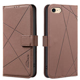 Geometric Pattern RFID Leather Phone Case, For iPhone 6 / 7 / 8 / SE, For iPhone 13 Pro Max, For iPhone 13 Pro, For iPhone 12 / 12 Pro, For iPhone 12 Pro Max, For iPhone 11 Pro Max, For iPhone 11, For iPhone 11 Pro