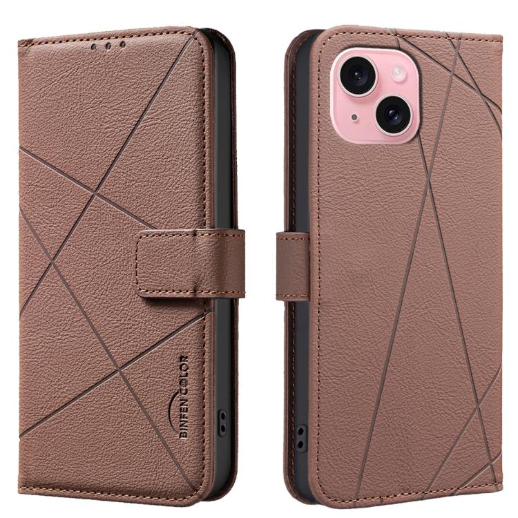 Geometric Pattern RFID Leather Phone Case, For iPhone 16, For iPhone 15 Pro Max, For iPhone 15 Pro, For iPhone 14 Plus / 15 Plus, For iPhone 15, For iPhone 13 / 14, For iPhone 14 Pro, For iPhone 14 Pro Max