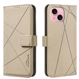 Geometric Pattern RFID Leather Phone Case, For iPhone 16, For iPhone 15 Pro Max, For iPhone 15 Pro, For iPhone 14 Plus / 15 Plus, For iPhone 15, For iPhone 13 / 14, For iPhone 14 Pro, For iPhone 14 Pro Max