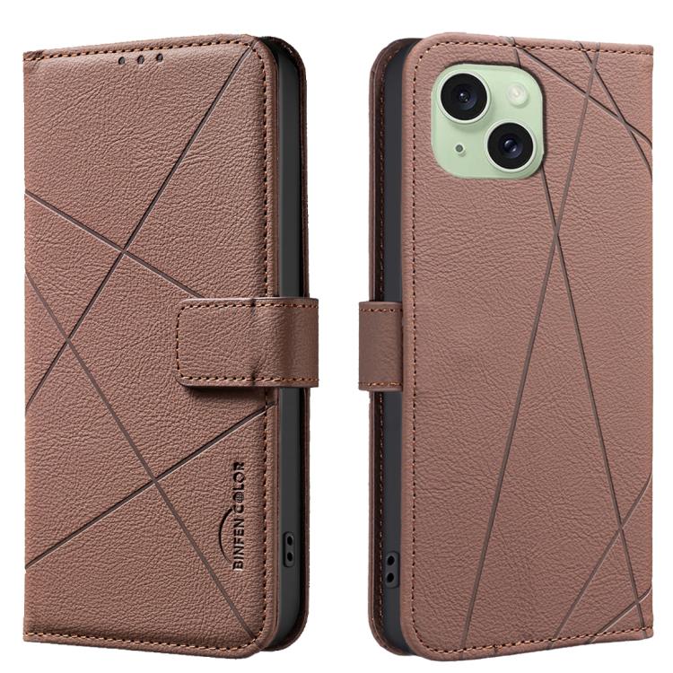 Geometric Pattern RFID Leather Phone Case, For iPhone 16, For iPhone 15 Pro Max, For iPhone 15 Pro, For iPhone 14 Plus / 15 Plus, For iPhone 15, For iPhone 13 / 14, For iPhone 14 Pro, For iPhone 14 Pro Max