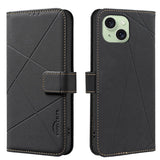 Geometric Pattern RFID Leather Phone Case, For iPhone 16, For iPhone 15 Pro Max, For iPhone 15 Pro, For iPhone 14 Plus / 15 Plus, For iPhone 15, For iPhone 13 / 14, For iPhone 14 Pro, For iPhone 14 Pro Max
