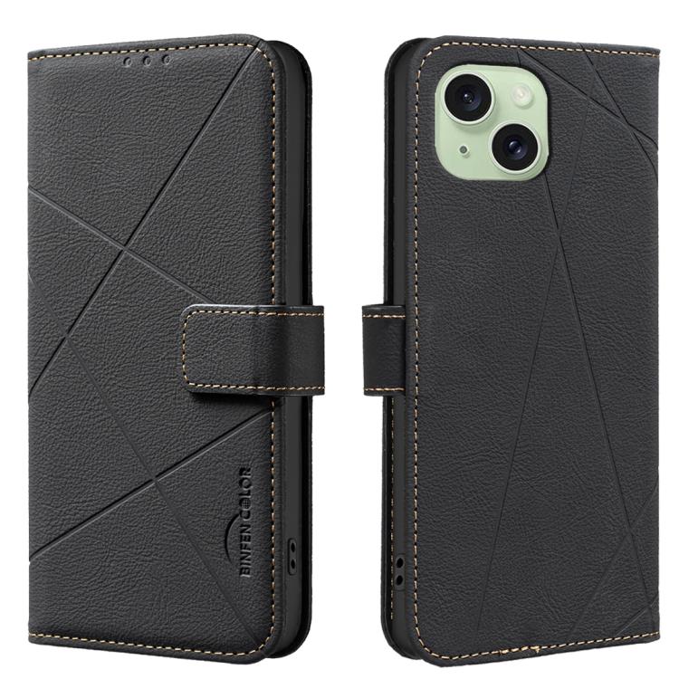 Geometric Pattern RFID Leather Phone Case, For iPhone 16, For iPhone 15 Pro Max, For iPhone 15 Pro, For iPhone 14 Plus / 15 Plus, For iPhone 15, For iPhone 13 / 14, For iPhone 14 Pro, For iPhone 14 Pro Max