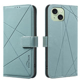 Geometric Pattern RFID Leather Phone Case, For iPhone 16, For iPhone 15 Pro Max, For iPhone 15 Pro, For iPhone 14 Plus / 15 Plus, For iPhone 15, For iPhone 13 / 14, For iPhone 14 Pro, For iPhone 14 Pro Max