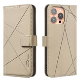 Geometric Pattern RFID Leather Phone Case, For iPhone 16, For iPhone 15 Pro Max, For iPhone 15 Pro, For iPhone 14 Plus / 15 Plus, For iPhone 15, For iPhone 13 / 14, For iPhone 14 Pro, For iPhone 14 Pro Max